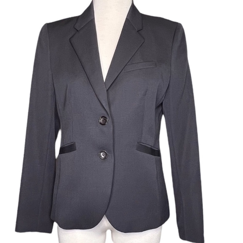 J.CREW Vintage Blazer Gray PETITE Size 6 Made 100% Lightweight Wool EUC